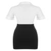 Women's Teacher Outfit Mini Skirt Lingerie Set Sexy 2 Piece Secretary Uniform Cosplay Costume Type B S view 2