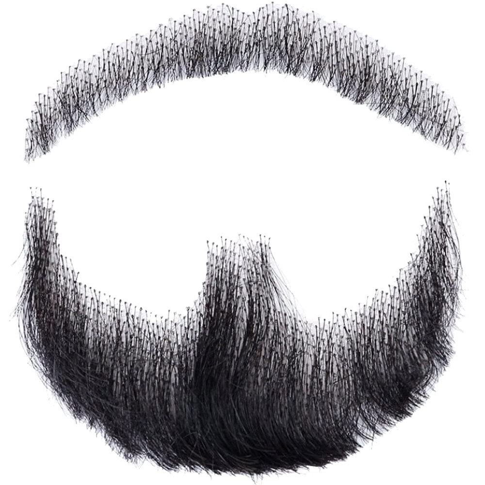 vepoty Mens Simulation Fake Beard Lifelike Human Hair Fake Face Beard and Mustache for Makeup Cosplay Props