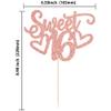 Gyufise 1Pc Sweet Teenager 16 Cake Topper Glitter 16th Birthday Cake Pick for Cheers to 16 Years Old 16th Birthday Party Cake Decorations Supplies Rose Gold view 2