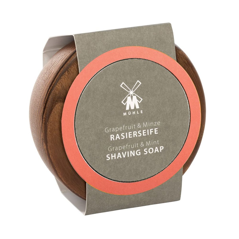 MHLE Wooden Bowl Including Shaving Soap 65g (Grapefruit & Mint)
