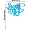 Gyufise 1Pc Sweet Teenager 16 Cake Topper Glitter 16th Birthday Cake Pick for Cheers to 16 Years Old 16th Birthday Party Cake Decorations Supplies Light Blue view 2