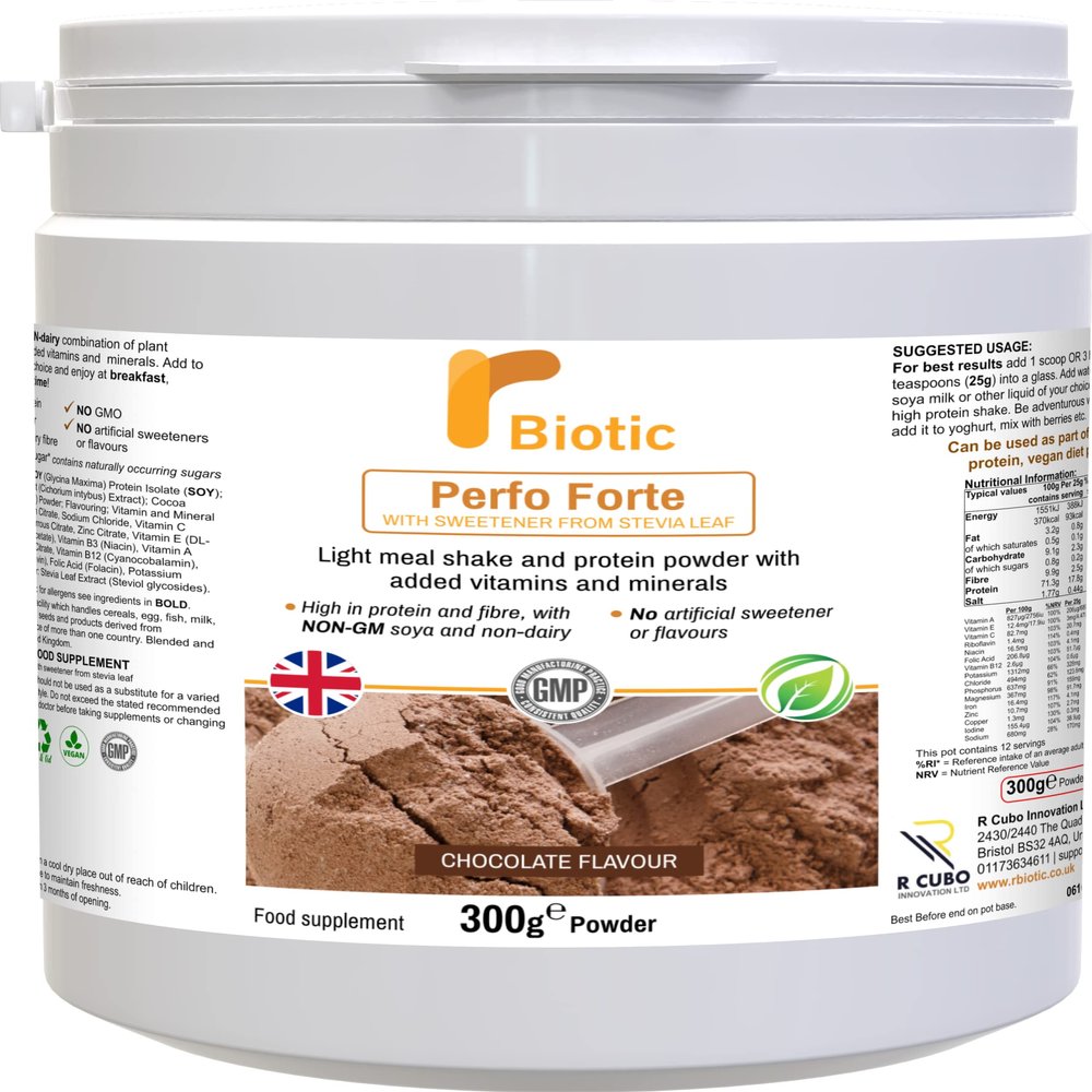 Rbiotic Perfo Forte.A Non-Dairy Chocolate Flavoured Shake:300g Powder