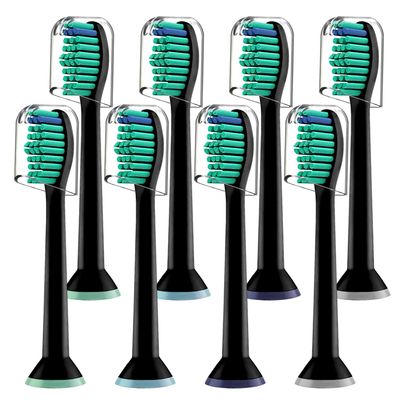 Derffin Replacement Brush Heads, Compatible with Philips Sonicare Electric Toothbrushes, Classic Toothbrush Heads HX6014, Fit The Models of HX3/HX6/HX9/HX8/HX7 Series (8 Pack in Black)