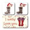 ButtonChocs Valentines Chocolate Welly Boot - I Welly Love You. Belgian Milk Chocolate Valentines Gift. view 2