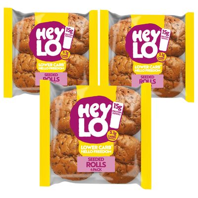 Heylo Seeded Low Carb Keto Rolls 3 pack (3 x 240g) | A Low Carb Game Changer | Keto Buns For Delicious Snacks