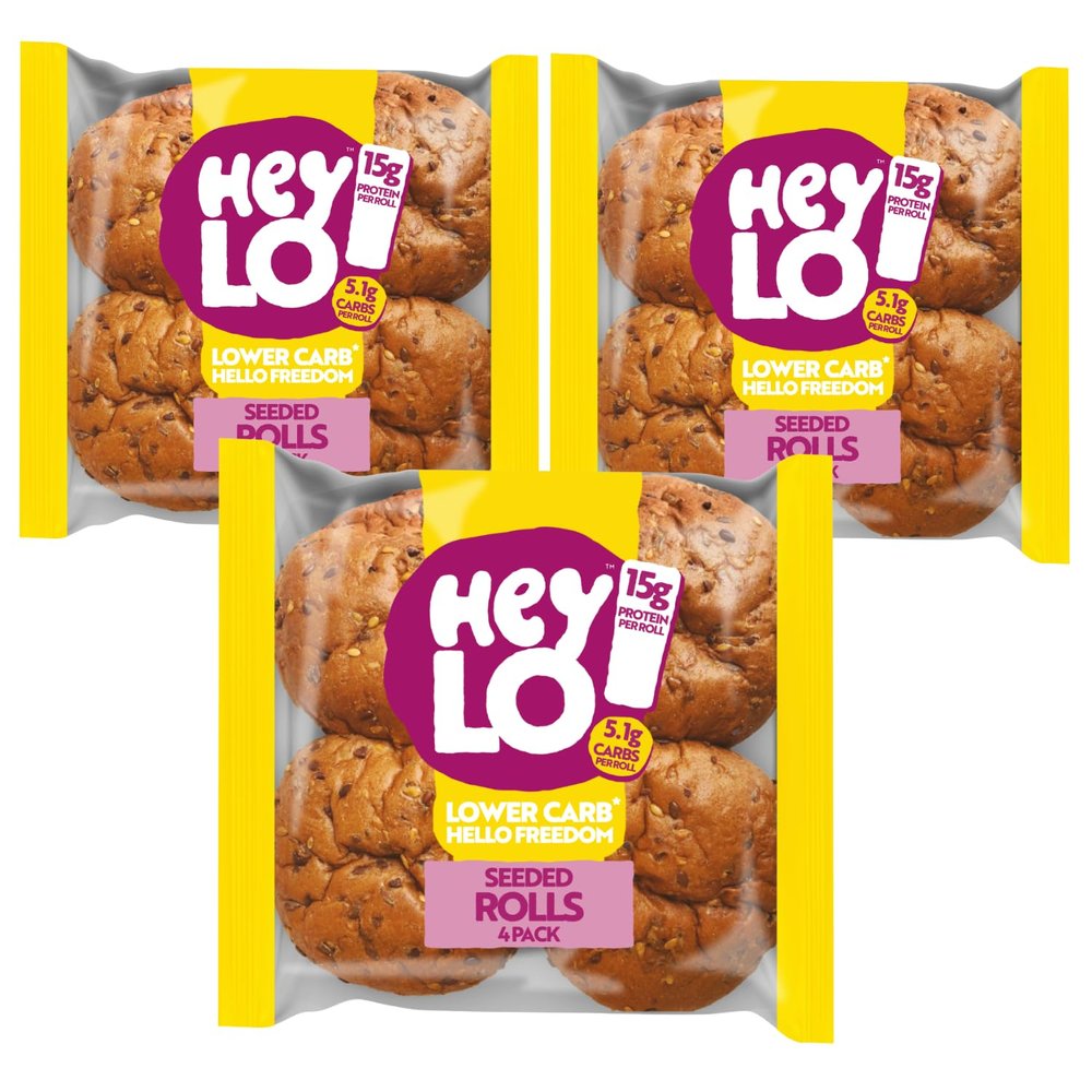 Heylo Seeded Low Carb Keto Rolls 3 pack (3 x 240g) | A Low Carb Game Changer | Keto Buns For Delicious Snacks