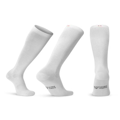 DANISH ENDURANCE Compression Socks, Flight Socks, 14-18 mmHg, Graduated, Men & Women, Unisex, 1 Pack, White, 3-5
