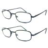 TWINKLE TWINKLE Men's Women's Reading Glasses/Spring Hinges/Metal Frame Comfort Style R79 (2 Pairs Blue, +300 Magnification) view 1