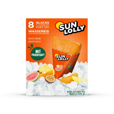 Sun Lolly Exotic water ice cream (8 x 60 ml)