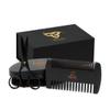 Woden Beard Maintenance Kit - Premium Luxury Black Beard Brush and Comb Gift Set | Mustache and Beard Scissors, Boar Bristle Beard Brush, Fine-Tooth Pearwood Beard Comb, Travel Bag and Gift Box view 1