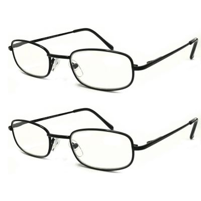 TWINKLE TWINKLE Men's Women's Reading Glasses/Spring Hinges/Metal Frame Comfort Style R79 (2 Pairs Black, +275 Magnification)