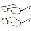 TWINKLE TWINKLE Men's Women's Reading Glasses/Spring Hinges/Metal Frame Comfort Style R79 (2 Pairs Black, +275 Magnification) view 1