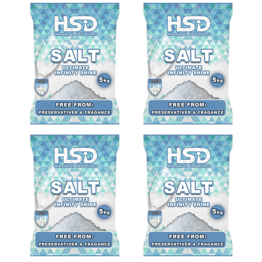5kg dishwasher salt, dishwasher detergent salt with pre-soaking action, water softener salt (Pack Of 4)
