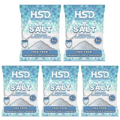 5kg dishwasher salt, dishwasher detergent salt with pre-soaking action, water softener salt (Pack Of 5)