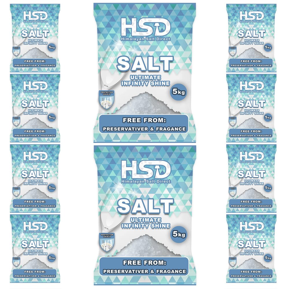 5kg dishwasher salt, dishwasher detergent salt with pre-soaking action, water softener salt (Pack Of 10)