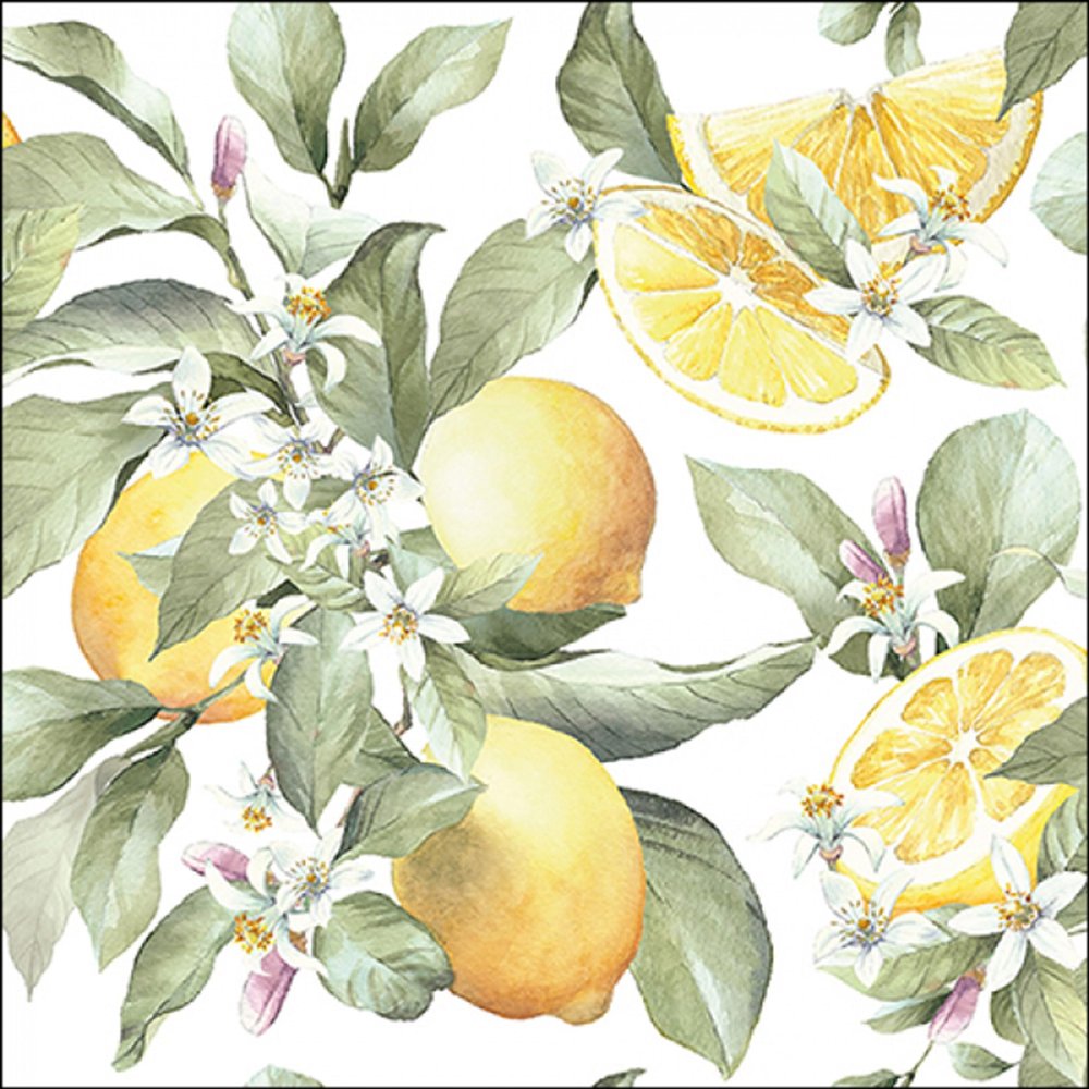 20 Napkins Lemon Fruits of the South with Setita Menu 33 cm