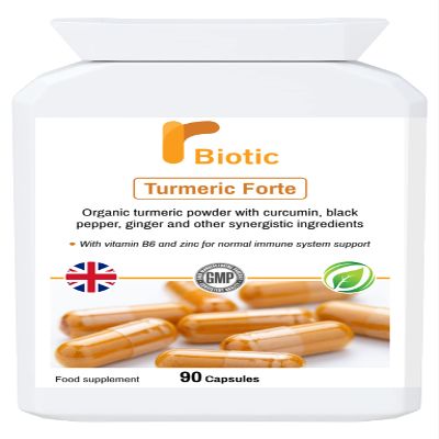 Rbiotic Turmeric Forte.Turmeric Herbal Combination Plus Immunity Support:90 Capsules