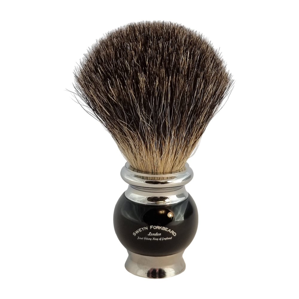 Shaving Brush Sweyn Forkbeard Pure Badger Bristle - Provides an Excellent Lather - Shaving Brush Made in London