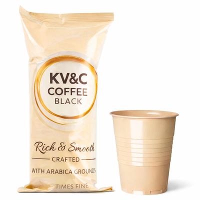 KV&C - Instant BLACK Coffee | In Cup Vending Machines | Camping | Travel | 73mm | INCUP KLIX Drinks (BLACK - NO SUGAR - 25 CUPS (1 SLEEVE))