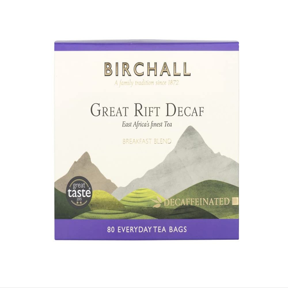 Birchall Great Rift Decaf Blend Tea Bags - A Perfectly Balanced and Soothing Infusion for a Calm Moment, 10 Boxes of 80 Plant-Based Everyday Tea Bags