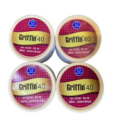 Griffin 40 Eyebrow Cotton Threading Threads | Antiseptic Facial Hair Remover | Facial & Body Hair Removal | Pack of 4