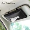 Nicfaky Tissues Holder for Sun Visor Towel Set PU Leather Tissue Holder for Black view 4