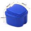 Flisdtry Dark Blue Denture Case, Denture Cup with Strainer, Denture Bath Box Teeth Storage Box with Basket Net Container Holder for Travel view 2