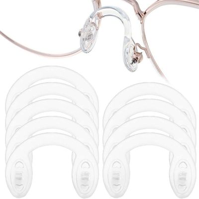 10 Pcs Silicone Glasses Nose Pads U Shaped Strap Bridge Nose Pads Screw-in Eyeglasses Nose Pads Anti-slip Nose Pad Eyewear Accessory