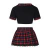 AMhomely Womens Sexy Naughty School Girl Cosplay Costumes Party Outfit Lingerie Set, 03 Wine, M view 3