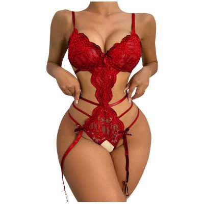 AMhomely Women Lingerie Sexy Bodysuit Lace Lingerie Teddy One Piece Bodysuit Deep V Nightwear Erotic Underwear Slutty Costumes