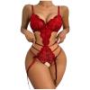 AMhomely Women Lingerie Sexy Bodysuit Lace Lingerie Teddy One Piece Bodysuit Deep V Nightwear Erotic Underwear Slutty Costumes view 1