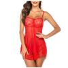 AMhomely Women's Lingerie Sets Babydoll Lace Babydoll Chemise V Neck Halter Nightwear Bridal Underwear Wedding Valentines Outfits 04 Red M view 1