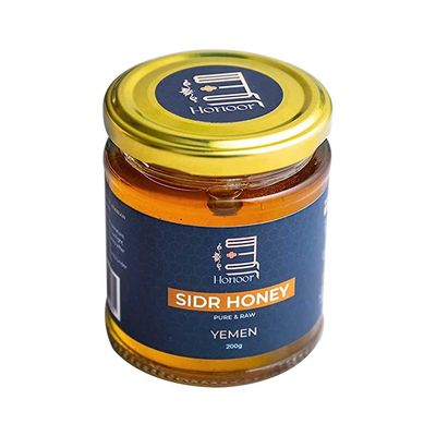 Honoor Yemeni Sidr Honey | Natural Unfiltered Unheated Pure Honey 200 Grams | Unpasteurised Raw Honey Luxury Honey in a Glass Jar | (Pack of 1)