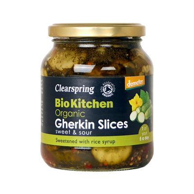 Clearspring Bio Kitchen Organic/Demeter Gherkin Slices (Sweet & Sour) 350g