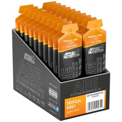 Applied Nutrition ABE Pre Workout Gel - All Black Everything Pre Workout Gel, Energy & Physical Performance with Citrulline, Creatine, Beta Alanine (20 x 60ml Gels) (Tropical Vibes)
