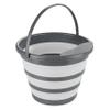 Foldable bucket, space-saving folding bucket with pouring strainer, clever folding bucket for home and on the go, practical container with sturdy carrying handle, 5 cm folded view 1