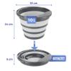 Foldable bucket, space-saving folding bucket with pouring strainer, clever folding bucket for home and on the go, practical container with sturdy carrying handle, 5 cm folded view 4