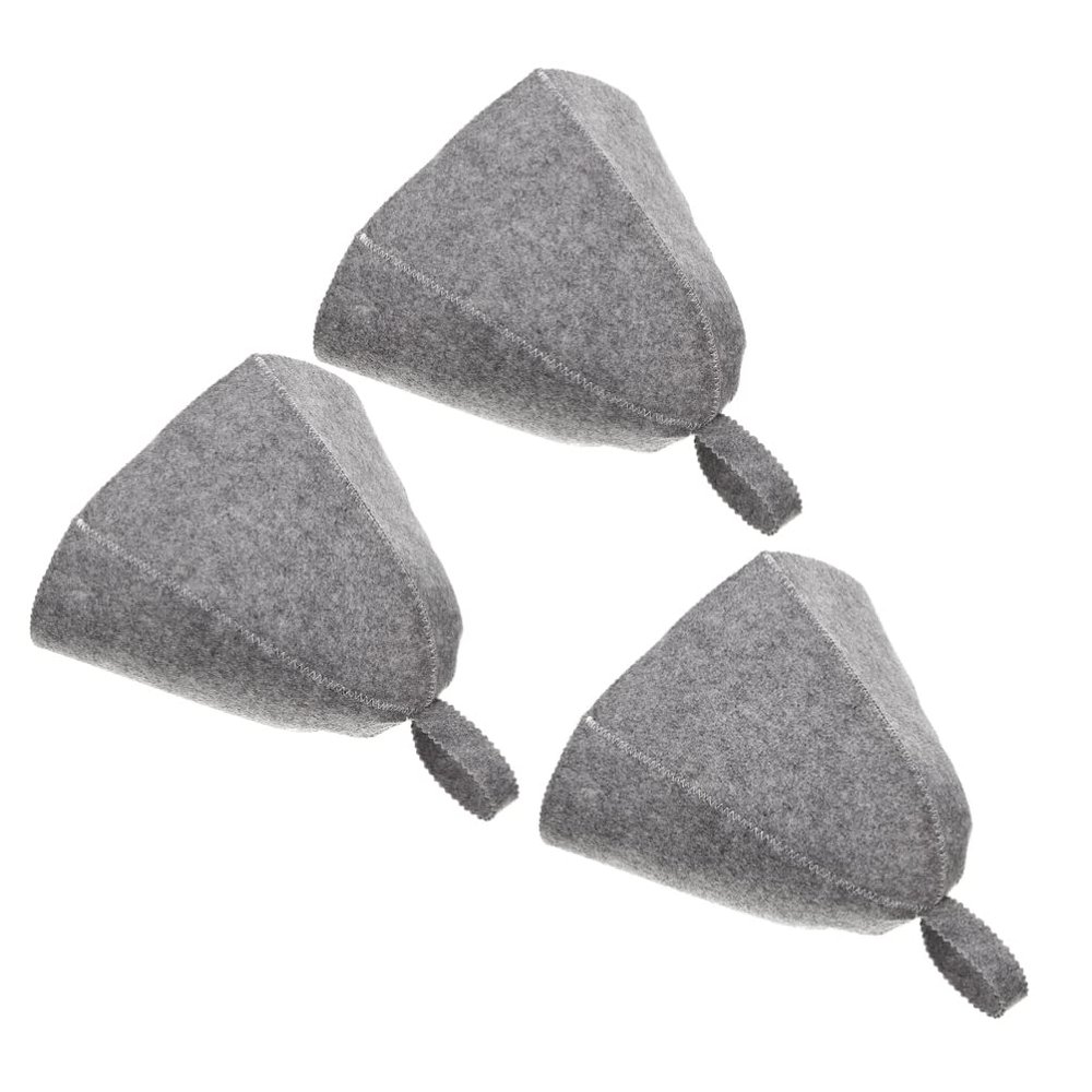 Beavorty 3pcs Thickened Sauna Shower Cap Sauna Hair Protecting Hats Supplies for Bathing Stylish Accessories for Home Steam Supple Head Protector Breathable Felt Material