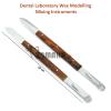 2pcs Dental Wax Knife Plaster Alginate Mixing Spatula Stainless Steel Plaster Mixing Tools with Wooden Handle for Dental Laboratory view 2
