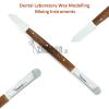 2pcs Dental Wax Knife Plaster Alginate Mixing Spatula Stainless Steel Plaster Mixing Tools with Wooden Handle for Dental Laboratory view 4