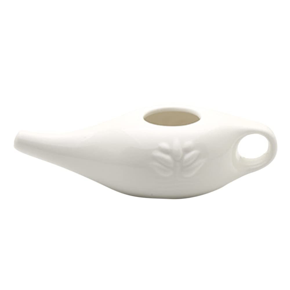 Nasal Neti Pot, Ceramic Neti-Pot Sine Rinse Pot for Nasal Rinse, Detoxification, Sinus Relief, Nasal Rinse, Jal Neti Natural Nasal Decongesting Tool Kit for Home Gifts