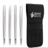 Professional Stainless Steel Tweezers for Facial Hair Women & Men  Set of PCS Eyebrow Tweezers for Ingrown Hair, Facial Hair, Splinter, Blackhead, & Tick Remover (Silver) view 1