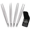 Professional Stainless Steel Tweezers for Facial Hair Women & Men  Set of PCS Eyebrow Tweezers for Ingrown Hair, Facial Hair, Splinter, Blackhead, & Tick Remover (Silver) view 2