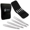 Professional Stainless Steel Tweezers for Facial Hair Women & Men  Set of PCS Eyebrow Tweezers for Ingrown Hair, Facial Hair, Splinter, Blackhead, & Tick Remover (Silver) view 3