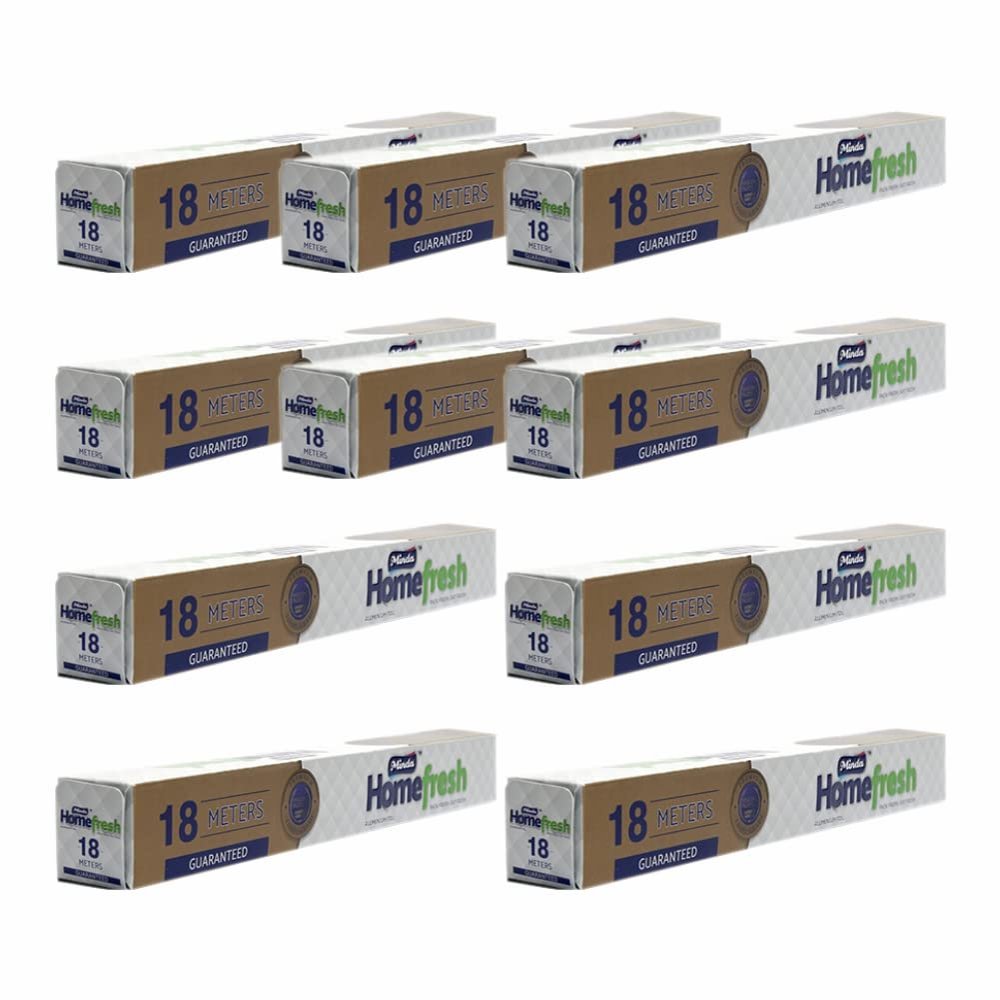 10 Rolls x Aluminium Foil Roll 29.5CM x 18M Kitchen Foil Tin Foil Roll 10.5 Micron Thick & Durable Foil Wrap Sheet for Food Service Catering Restaurants Cooking Baking Grilling Roasting BBQ