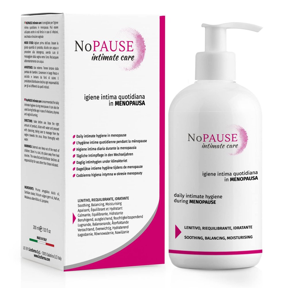 Licofarma No Pause Intimate Care Cleanser for Daily Intimate Hygiene During Menopause - 200 ml Bottle