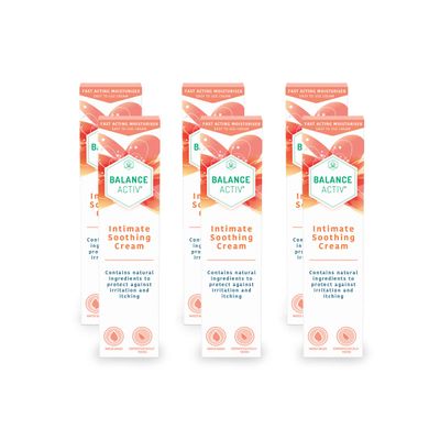 Balance Activ Intimate Soothing Cream, Fast-Acting Relief from Intimate Irritation for Women, Soothes Itching, Redness & Soreness, 6 Pack of 40ml Tubes