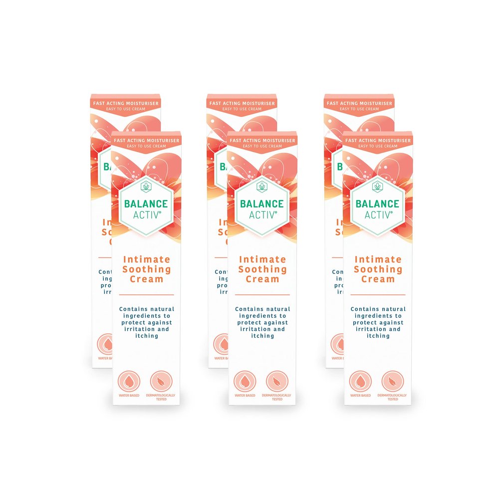 Balance Activ Intimate Soothing Cream, Fast-Acting Relief from Intimate Irritation for Women, Soothes Itching, Redness & Soreness, 6 Pack of 40ml Tubes