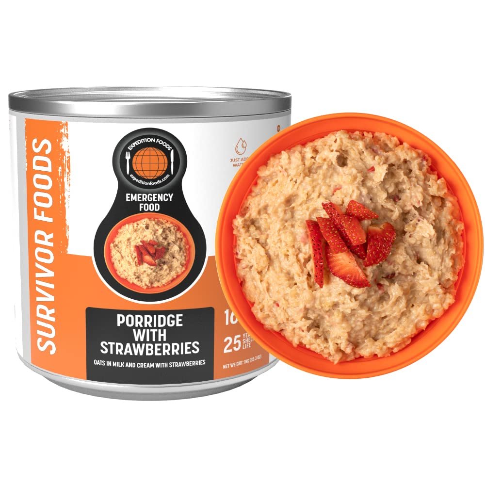 EXPEDITION FOODS expeditionfoods.com Porridge with Strawberries (Case of 6 tins)