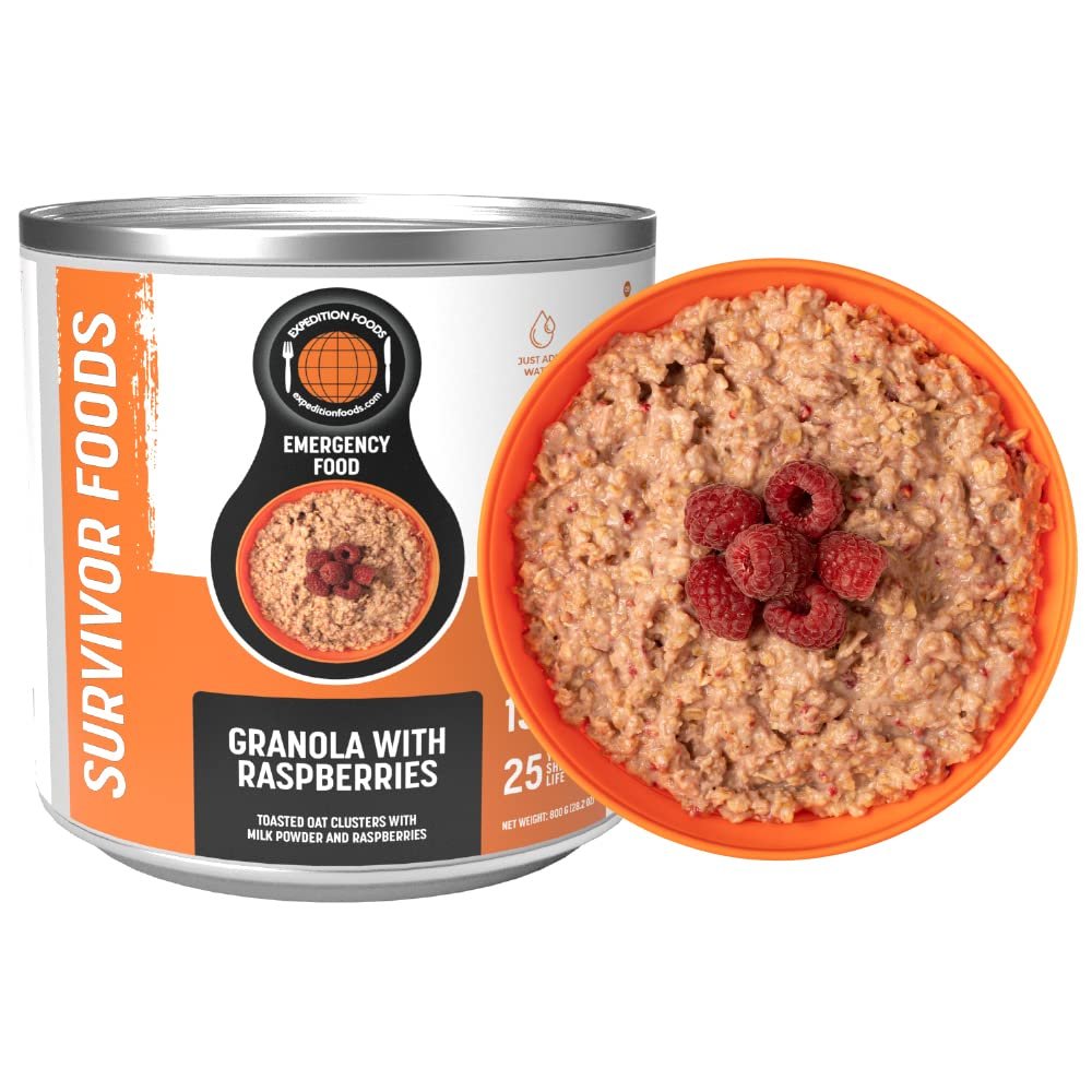 EXPEDITION FOODS expeditionfoods.com Granola with Raspberries (Case of 6 tins)